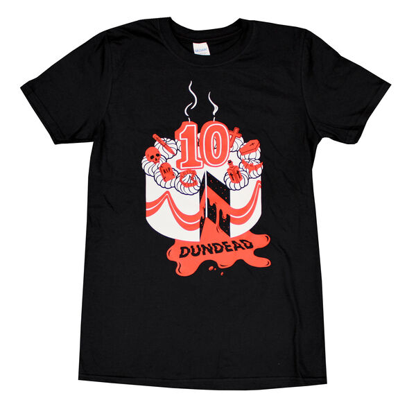 Black Dundead t-shirt with cake design