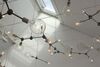 From Spencer Finch's exhibition at DCA. a large, constellation-like light fixture made up of light bulbs.