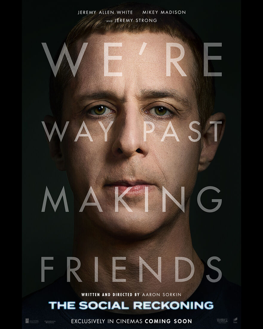 Jeremy Strong's face with text overlay
