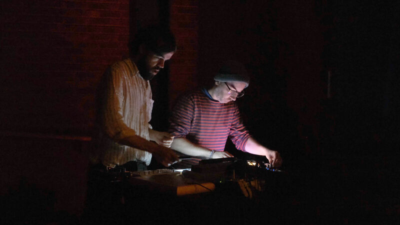  Andrew Wasylyk and Tommy Perman playing their score in DCA cinema