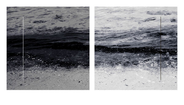 Two abstract prints of water