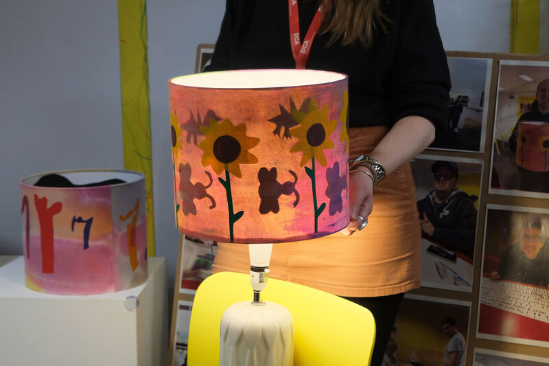 Lampshade with sunflower design