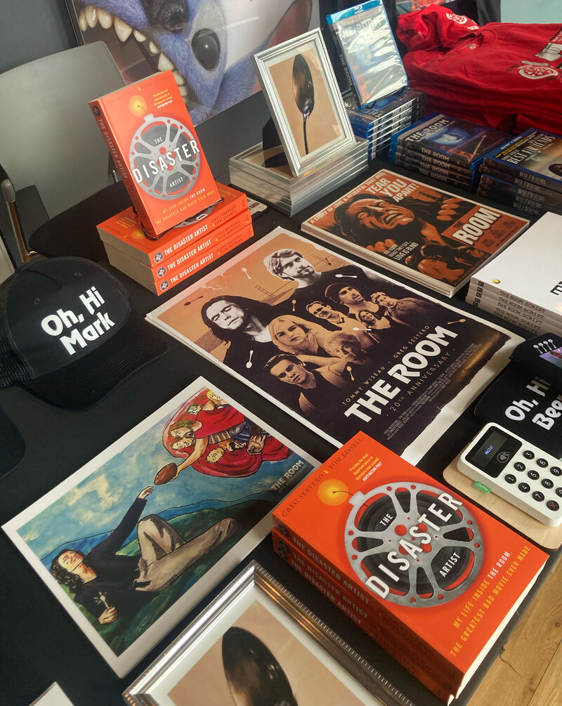 Lots of merchandise for The Room at DCA