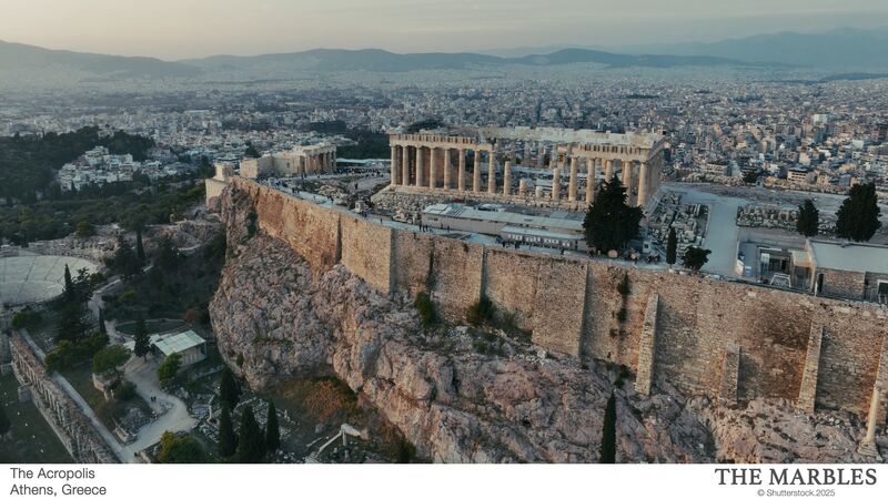The acropolis in Greece photographed from above