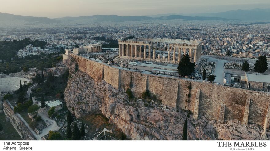 The acropolis in Greece photographed from above