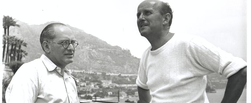 A black and white photo of Powell and Pressburger.