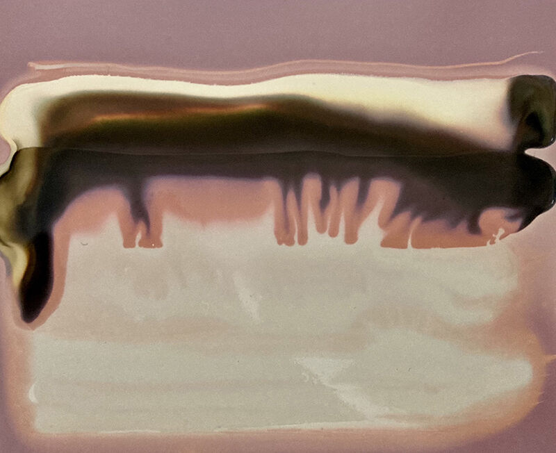 Abstarct chemigram featuring pinks and creams