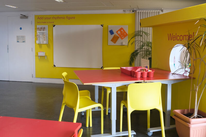 Tables and chairs in Create Space