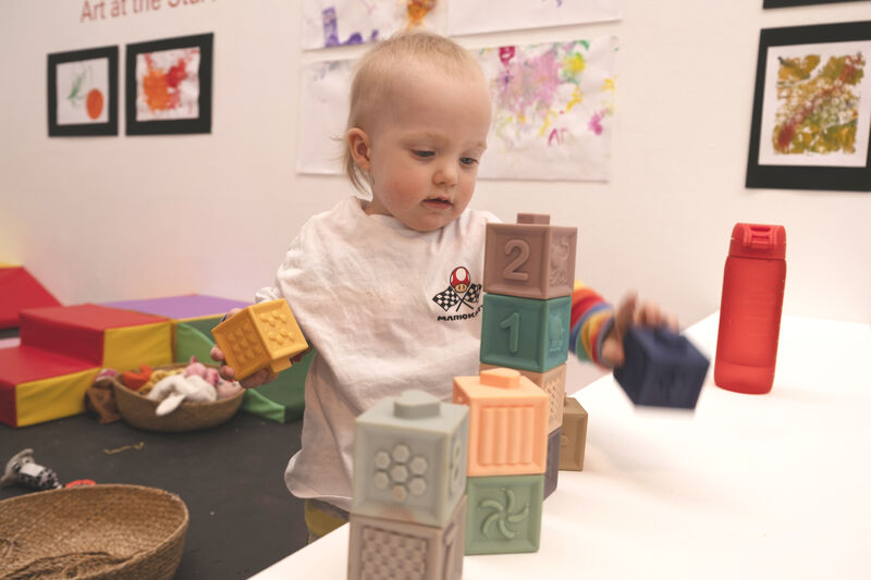 Child playing with blocks