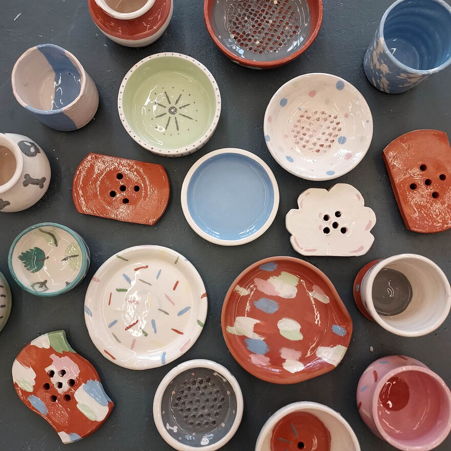 Selection of glazed cermics