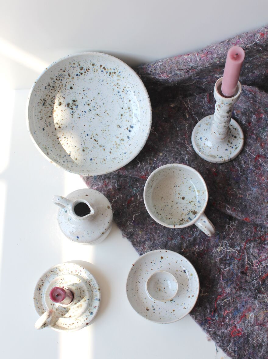 Collection of speckled ceramics