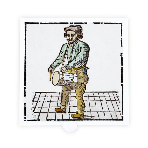 Suggestion   Illustration of a man playing a drum on a white background