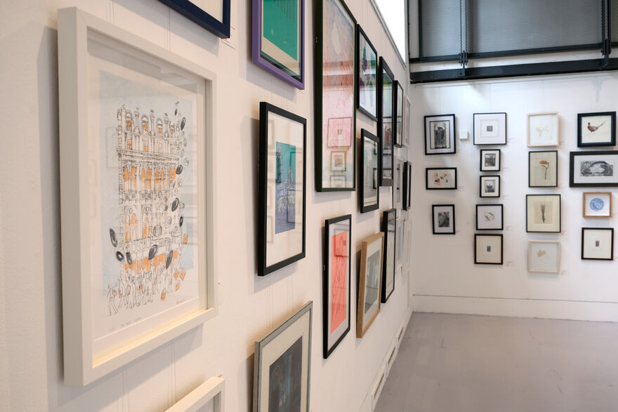 Prints hanging on the walls of Centrespace