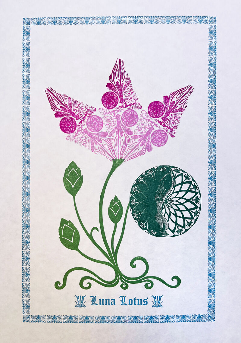 Printed page made using wood cut designs and letterpress