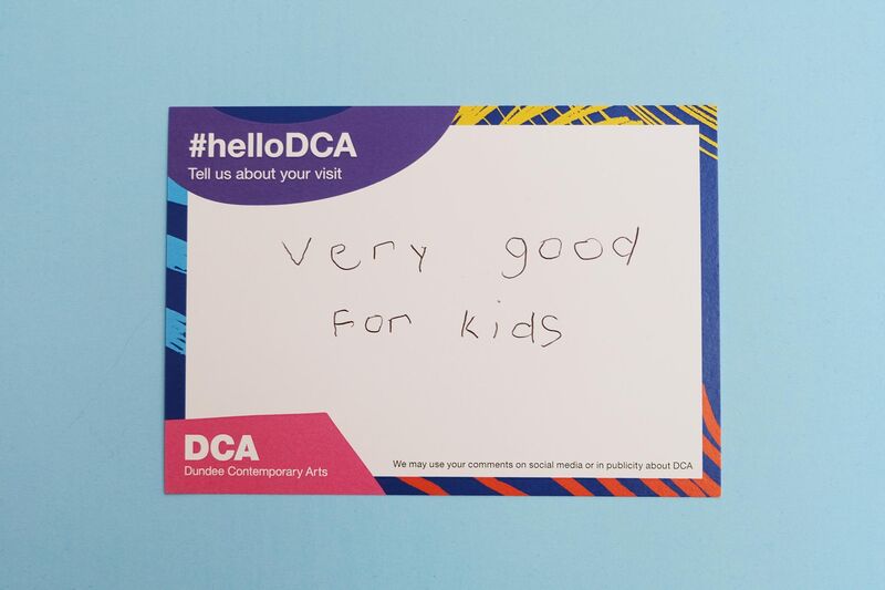 Handwritten feedback card: 'very good for kids'