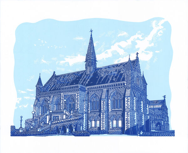 Blue print of McManus Galleries
