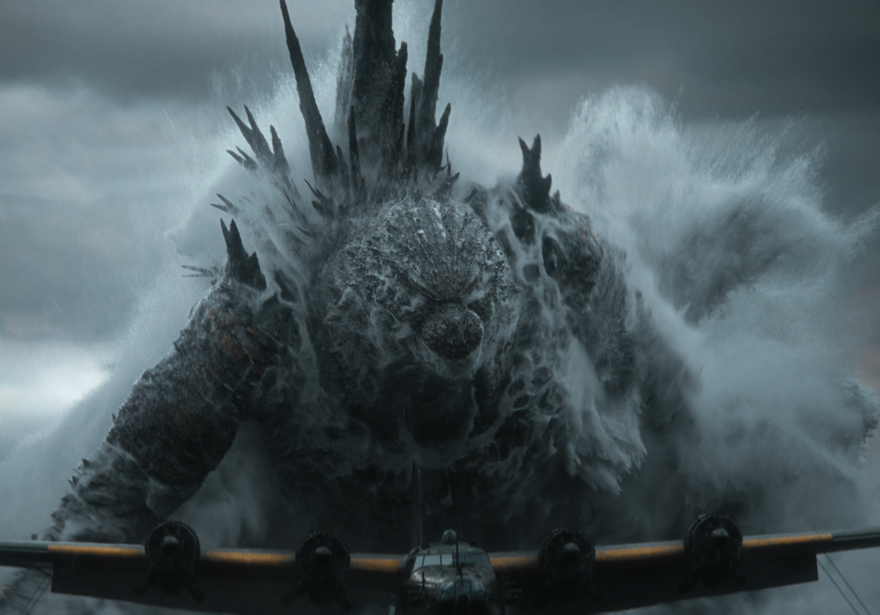 Godzilla rises from the water