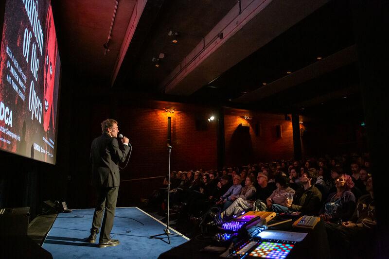 Michael Coull introducing The Phantom of the Opera at Dundead Halloween 2025