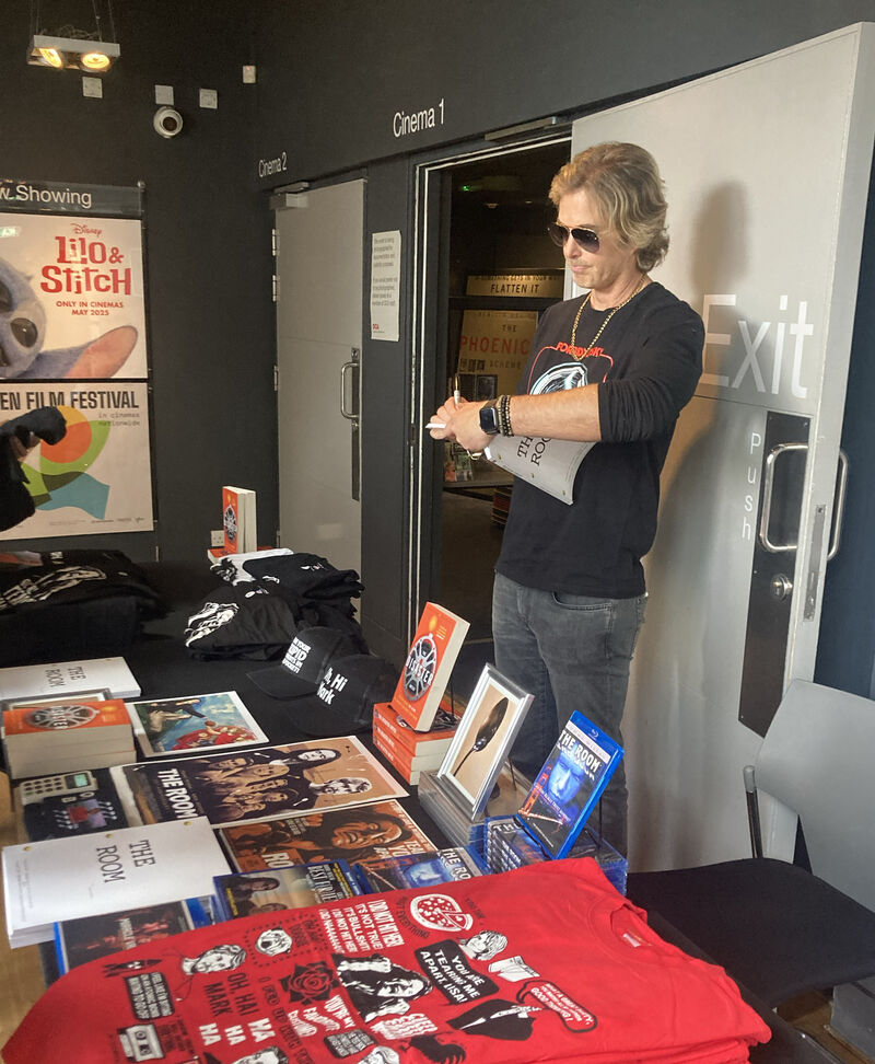 Greg Sestero signing merch at DCA cinema