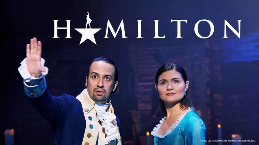 Lin Manuel Miranda plays Hamilton on stage.