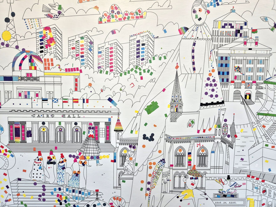 Dundee mural covered in colourful dots