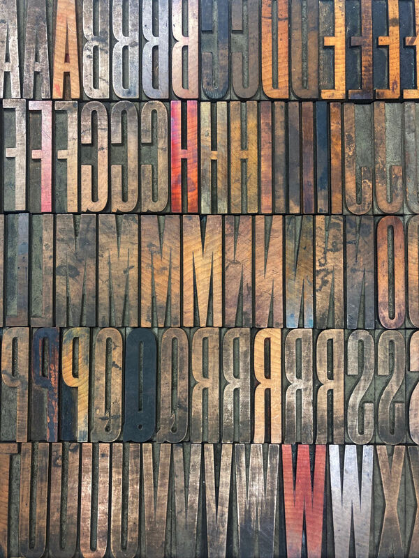 Selection of wooden letter blocks