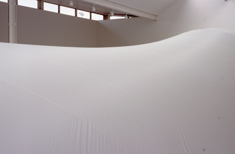 From Grönlund\Nisunen's exhibition in DCA.  A huge, white, curved shape fills the gallery, almost to the height of the ceiling.