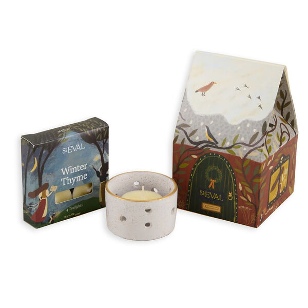 Candle gift set with tealights and tealight holder