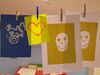 Prints hanging up to dry in Create Space