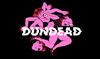 Illustration of a woman with many arms eating an eyeball, while surrounded by two heads and leaning on the Dundead logo