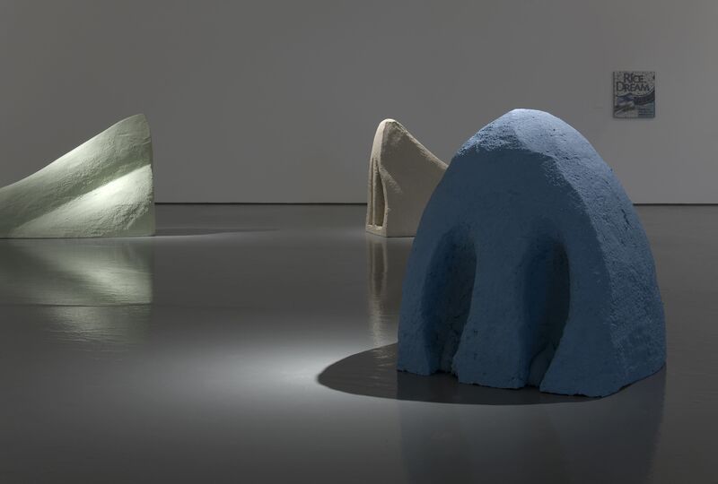 A blue formation made of sand/clay from Alex Frost's exhibition. 