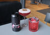 Can of Dundead IPA, The Carmilla cocktail and Lipstick & Venom mocktail on a table in Jute Cafe Bar