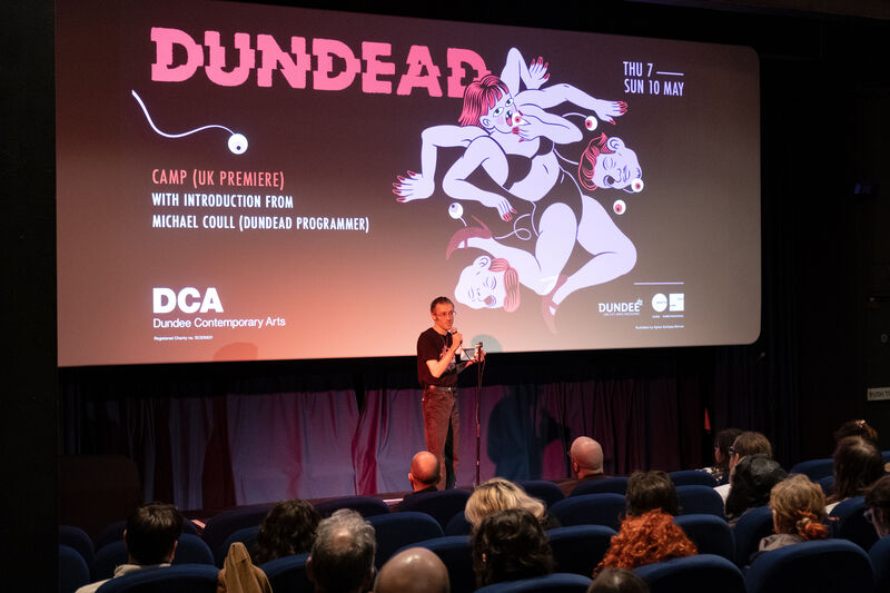 Michael Coull introducing the opening film of Dundead 2026