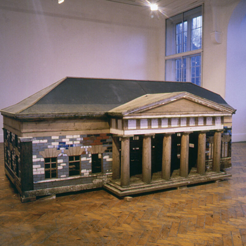 From Simon Starling's exhibition. A model of a pantheon.