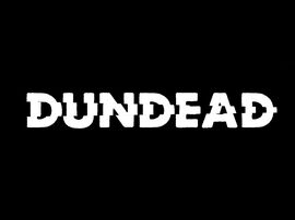 White Dundead logo on black background