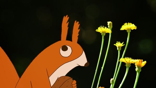 A still of an animated squirrel