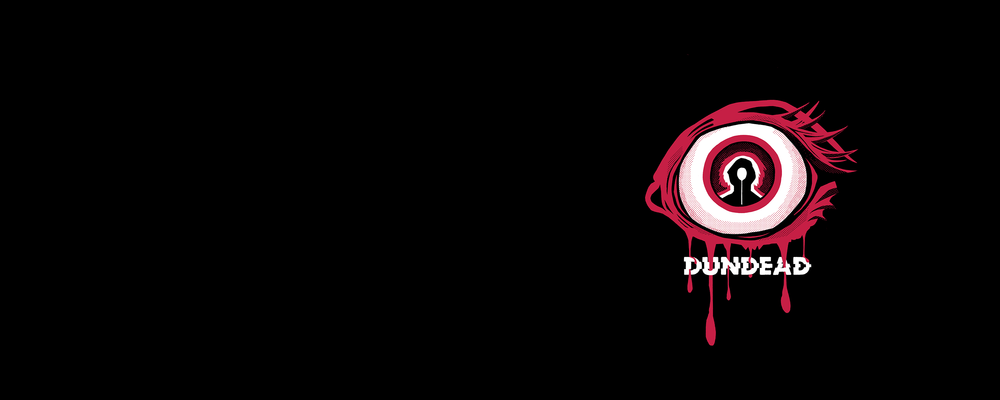 Eye illustration with Dundead Logo