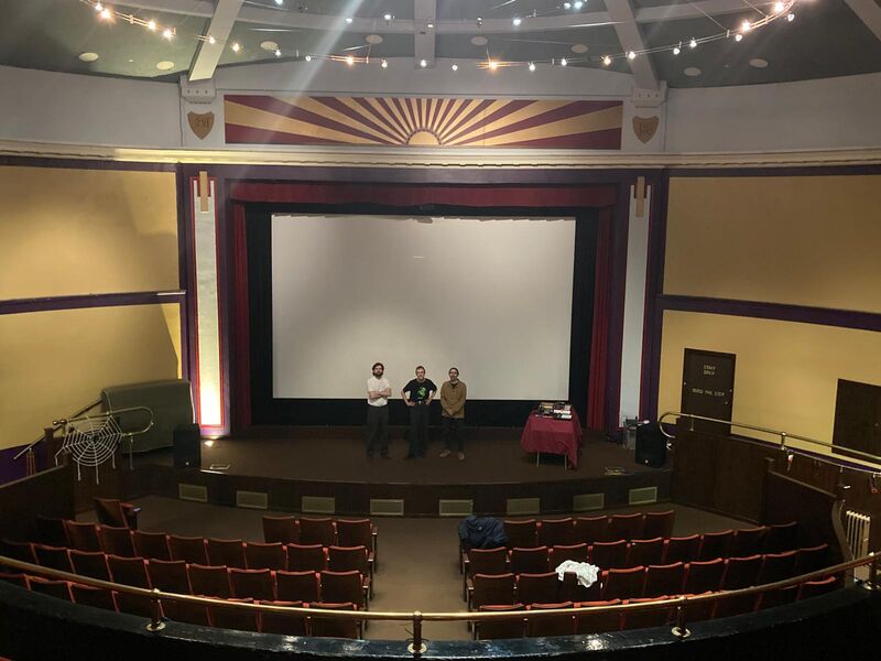  Andrew Wasylyk, Michael Coull and Tommy Perman standing on the stage at The Hippodrome