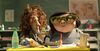Clay animation still: Two boys in class. 