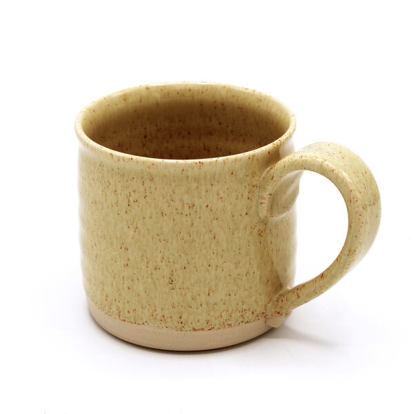 Straight sided stoneware mug with subtle speckle pattern