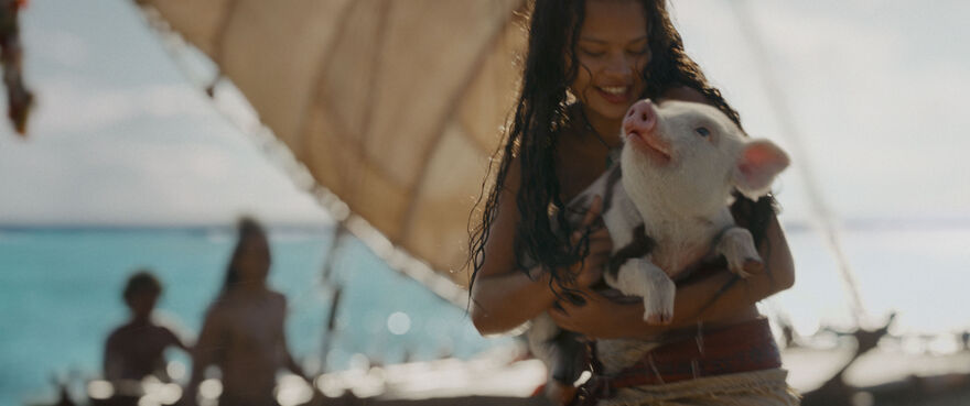 Moana with her pet pig