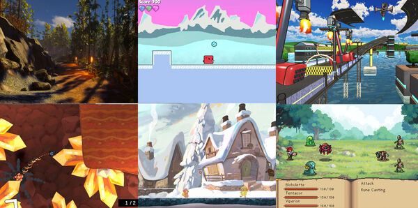 A banner showing a collection of games showcased at Drop in and Play