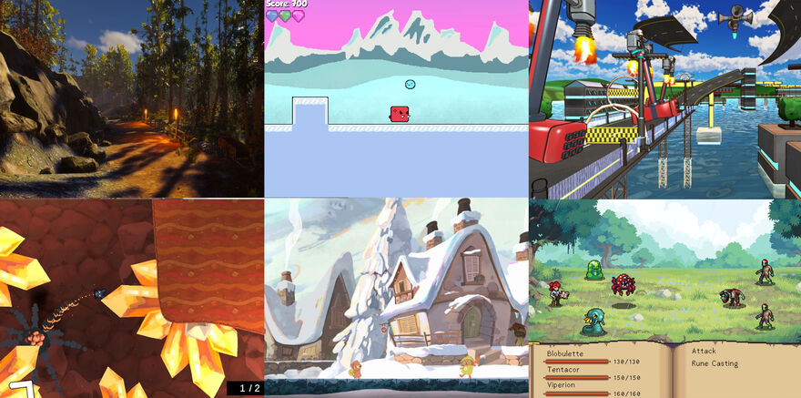 A banner showing a collection of games showcased at Drop in and Play