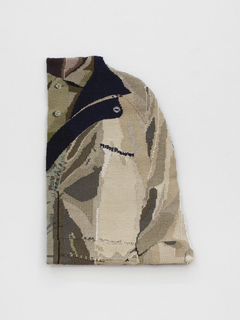 a tapestry of the close-up of a man wearing a polo shirt and a jacket