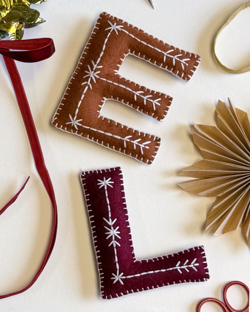 Felt embroidered letters