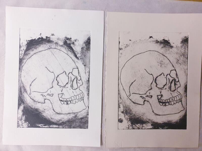 Etchings of a skull