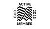 The Gallery Climate Coalition logo, which is black zig zags with the words 'ACTIVE GCC 2023 MEMBER' written on it.