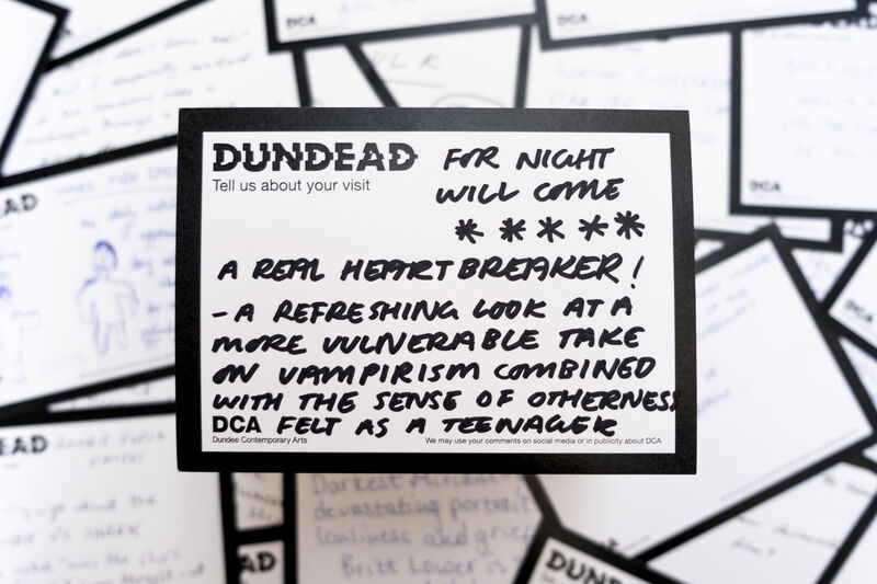 Dundead comment card: A real heartbreaker! A refreshing look at a more vunerable take on vampirism combined with the sense of otherness felt as a teenager