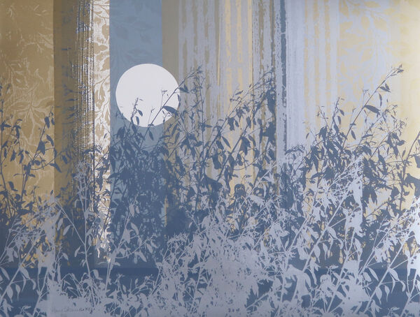 Print of the moon above plants
