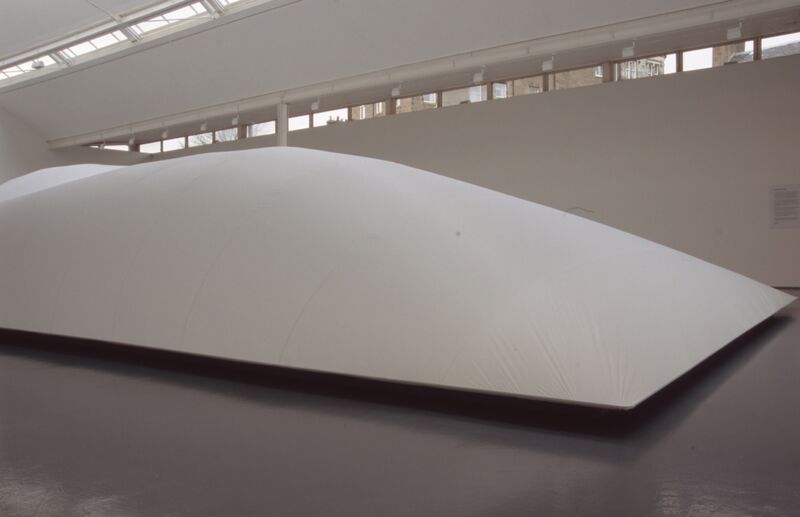 From Grönlund\Nisunen's exhibition in DCA.  A huge, white, curved shape fills the gallery, almost to the height of the ceiling.